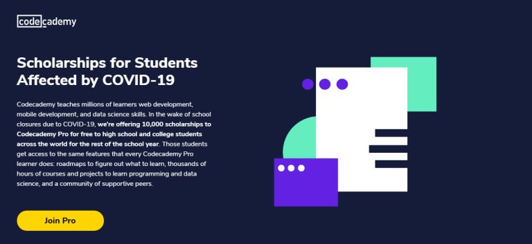 احصل على منحة من CodeCademy لكل محتواها المدفوع مجانا