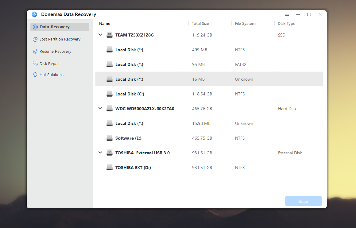 تفعيل مجاني دائم لبرنامج استعادة الملفات المحذوفة DoneMax Data Recovery