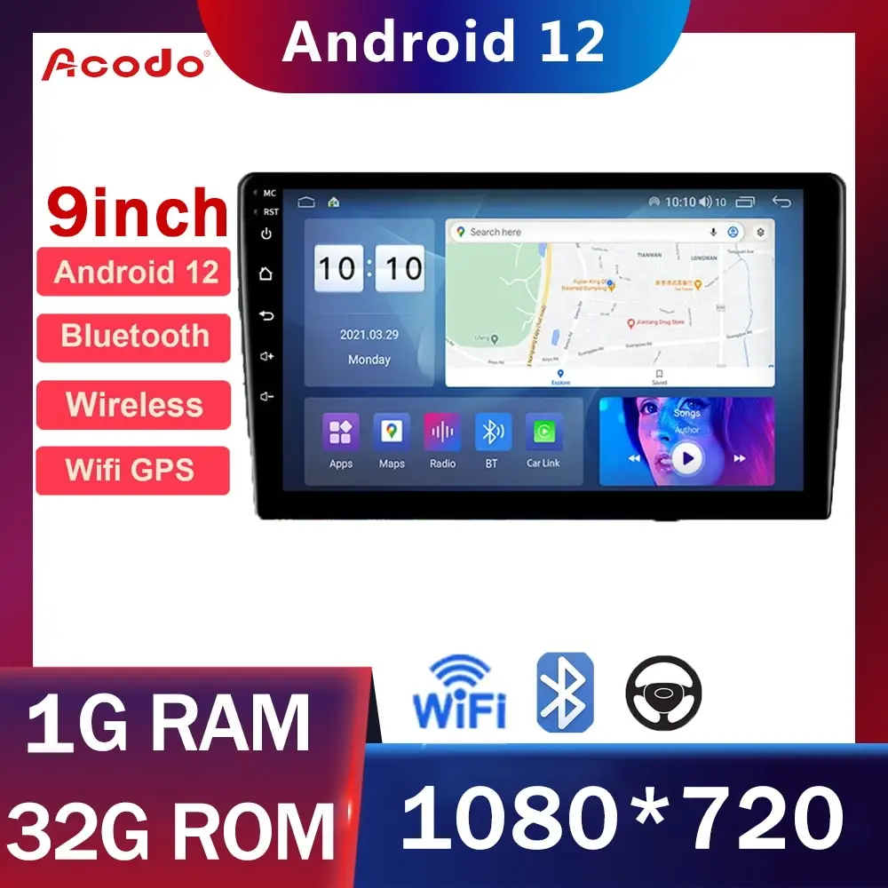 Android 12 9inch Car Radio Multimedia Player 2Din Universal WiFi BT FM For Toyota Ford VW.jpg